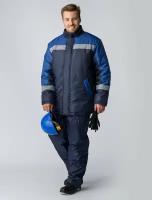 Куртка зимняя рабочая мужская Стандарт, т. синий/васильковый (44-46; 170-176)