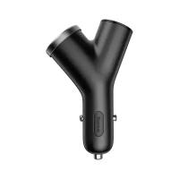 Автомобильное зарядное устройство Baseus Y type dual USB+ cigarette lighter extended car charger, 12 Вт, RU, черный