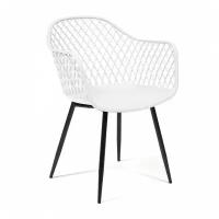 Кресло DIEGO (mod. 8003), металл/пластик, 55х60х82,5 см, белый/черный