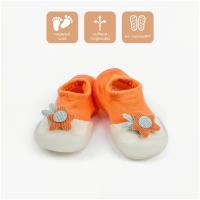 Тапочки Amarobaby First Step Pure, размер 22, оранжевый