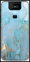 Силиконовый чехол на Asus Zenfone 6 ZS630KL / Асус Зенфон 6 ZS630KL Голубой мрамор рисунок