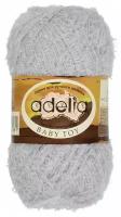 Пряжа для вязания крючком, спицами Adelia Аделия BABY TOY фантазийная тонкая, 100% нейлон, цвет №04 Светло-серый 10 шт, 255 м