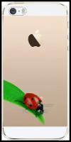 Силиконовый чехол на Apple iPhone 5/5S/SE / Айфон 5/5S/SE На счастье, прозрачный
