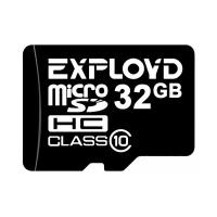 Карта памяти EXPLOYD microSDHC 32 ГБ Class 10, V10, A1, UHS-I U1, 1 шт., черный