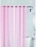 Штора для ванной с 3D эффектом / 180 х 180 см / цвет розовый