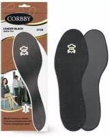 Стельки Corbby из натуральной кожи, Leder black, черные