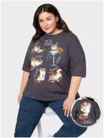 Футболка женская MF PLUS Size Цветы Космическая роза 2XL