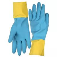STAYER Dual Pro, XL, хозяйственно-бытовые, латексные перчатки с неопреновым покрытием, Professional (11210-XL)