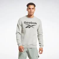 Толстовка Reebok для мужчин, Размер:S, Цвет:серый, Модель:REEBOK IDENTITY BIG LOGO FLEECE CREW