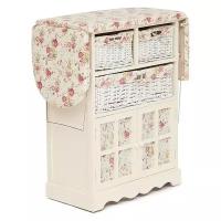 Гладильный комод с 3-я корзинами Secret De Maison CAMPANARD ( mod. PE-03 ) paulownia, мдф, 64x35x83см, butter white (слоновая кость), ткань -розочки