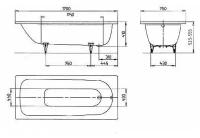 Ванна стальная 170x75 Antislip/Perl-Effekt Kaldewei Saniform Plus 373-1 112630003001