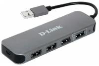 Концентратор USB 2.0 D-Link DUB-H4/D1A/E1A 4 x USB 2.0 черный