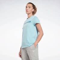 Футболка Reebok TE GRAPHIC TEE - REEBOK, размер S, голубой