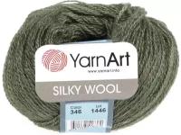 Пряжа YarnArt Silky Wool / 25 гр. 190 м. / 35% шёлк, 65% шерсть мериноса / 346 хаки- 1 шт