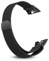 Металлический ремешок PADDA для Huawei Band 6 / Honor Band 6 (миланская петля с магнитной застежкой), черный