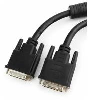 Кабель DVI-D dual link Cablexpert CC-DVI2-BK-6, 25M/25M, 1,8 м, черный, экран, ферритовые кольца