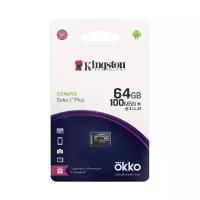 Карта памяти Kingston microSDHC 64 ГБ Class 10, A1, UHS-I U1, черный