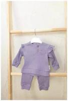 Комплект одежды для девочек, повседневный стиль, размер 68-74, фиолетовый