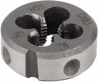 Плашка М7х1 мм с поднутрением NORGAU Industrial метрическая, для нарезания резьбы с крупным углом профиля 60, по DIN223, HSS, диаметр 25 мм