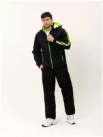 Костюм CosmoTex, олимпийка и брюки, прямой силуэт, размер 48-50 170-176, черный