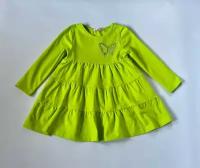 Платье хлопок, размер 110 см, зеленый
