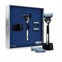 Gillette Подарочный набор Limited Edition (Gillette Станок Proglide Chrome с 3 сменными кассетами + Подставка)