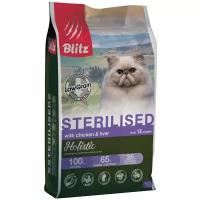 Сухой корм для стерилизованных кошек Blitz Holistic Sterilised с курицей, с печенью 1.5 кг