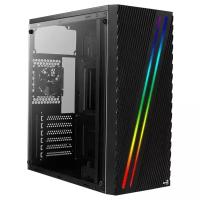 Корпус AEROCOOL Streak Supports GPU, без БП, ATX, 2хUSB 2.0, 1хUSB 3.0, чёрный