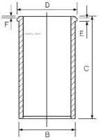 14-040040-00_гильза Сухая! D135 H+F=7.65+1.05 Rvi R/Ae 385/420 Midr 06.35.40 J/L/M/N /1/3 Goetze арт. 1404004000