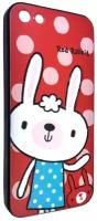Чехол для iPhone 5/5S/SE Накладка детская силиконовая с резиновым краем и обьемным рисунком животные