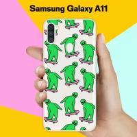 Силиконовый чехол на Samsung Galaxy A11 Зеленые человечки / для Самсунг Галакси А11