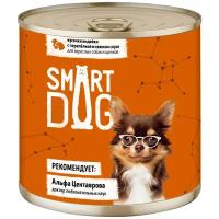 Smart Dog консервы Консервы для взрослых собак и щенков кусочки индейки с перепелкой в нежном соусе 22ел16 43744, 0,850 кг