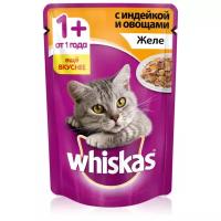 Влажный корм для кошек Whiskas с индейкой 85 г (кусочки в желе)