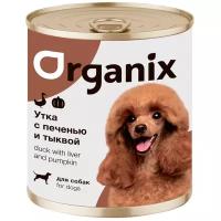 Влажный корм для собак ORGANIX с уткой, печенью и тыквой 1 уп. х 1 шт. х 750 г