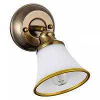 Настенный светильник FREYA Jasinta FR2272-WL-01-BS, E14, 40 Вт, кол-во ламп: 1 шт,, цвет арматуры: латунь, цвет плафона: белый