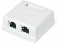 WRline WR-WS-8P8C-C5E-SH-2 Розетка компьютерная RJ-45, категория 5e, экранированная, двойная, внешняя, Dual IDC, цвет белый