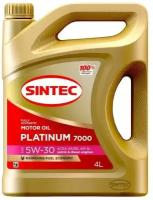 Синтетическое моторное масло SINTEC Platinum SAE 5W-30 API SL ACEA A5/B5, 4 л