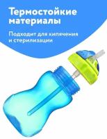 Поильник непроливайка с трубочкой детский 250 мл, голубой