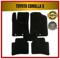 Комплект ворсовых ковриков ECO на Toyota Corolla X 2006-2013 (E140 / E150) Левый руль