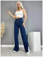 Джинсы женские трубы палаццо с разрезом AMR Fasion Jeans