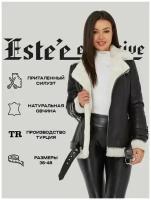 Дубленка Este'e exclusive Fur&Leather, размер 46, черный