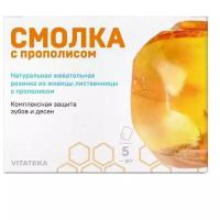Жевательная резинка Vitateka Смолка с прополисом, 0.8 г, 5 шт