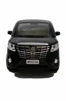 Металлическая машинка модель Toyota Alphard Тойота Альфард 1:24 21 см инерционная, свет, звук, коллекционные модельки / Черный