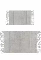 Комплект ковриков 60*90; 40*60 см для ванной, для туалета, серый Irya Bath Paloma-Light Gray