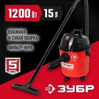 ЗУБР М1, 15 л, 1200 Вт, хозяйственный пылесос (ПУ-15-1200 М1)