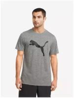 Футболка, PUMA TRAIN FAV HEATHER CAT SS TEE, Мужская, размер XXL; Medium Gray Heather