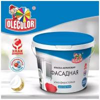 Краска акриловая OLECOLOR фасадная матовая белый 3 кг