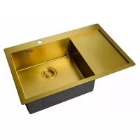 Интегрированная кухонная мойка 51х78см, ZorG Sanitary ZL R 780510-L BRONZE, Бронза PVD покрытие