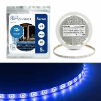 Cветодиодная LED лента Feron LS603, 60SMD(2835)/м 4.8Вт/м 5м IP20 12V синий, 27673