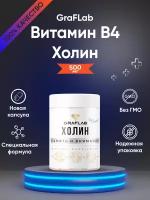 GraFLab Холин для мозга и улучшения памяти, Витамин B4, 60 капсул